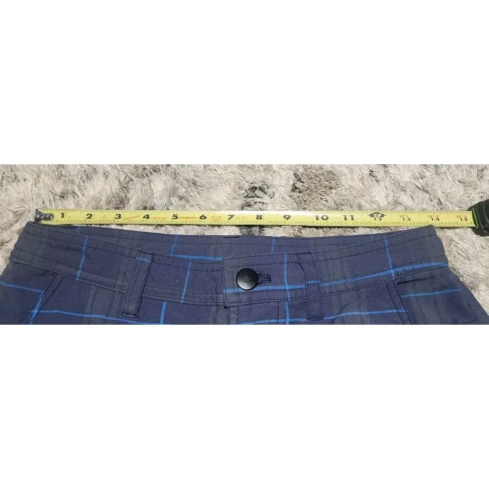 Lululemon Kahuna Shorts Mens 30 Check Plaid Flat Front Golf Bermuda Chino‎ Blue